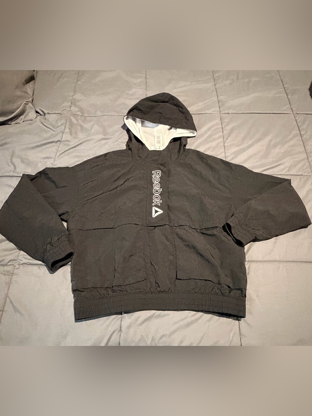 Reebok White Mesh Jacket with Red Logo Accent